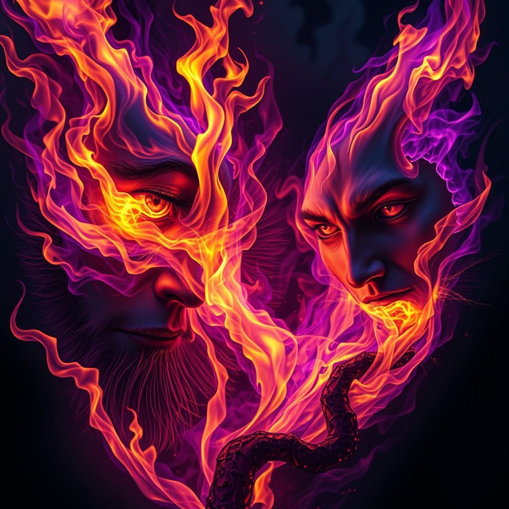 Hyper-Realistic Faces in Blazing Inferno