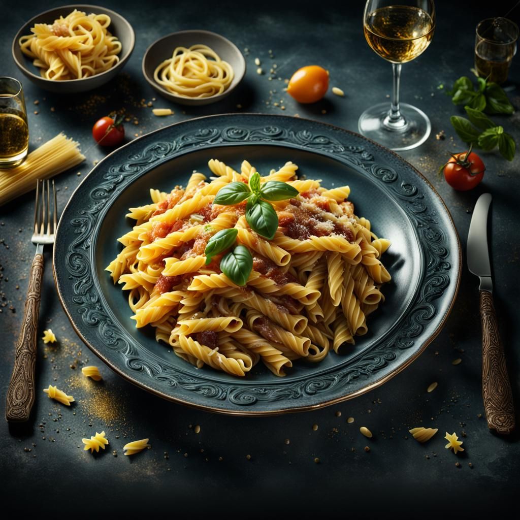 Stunning Pasta Plate: A Digital Matte Painting