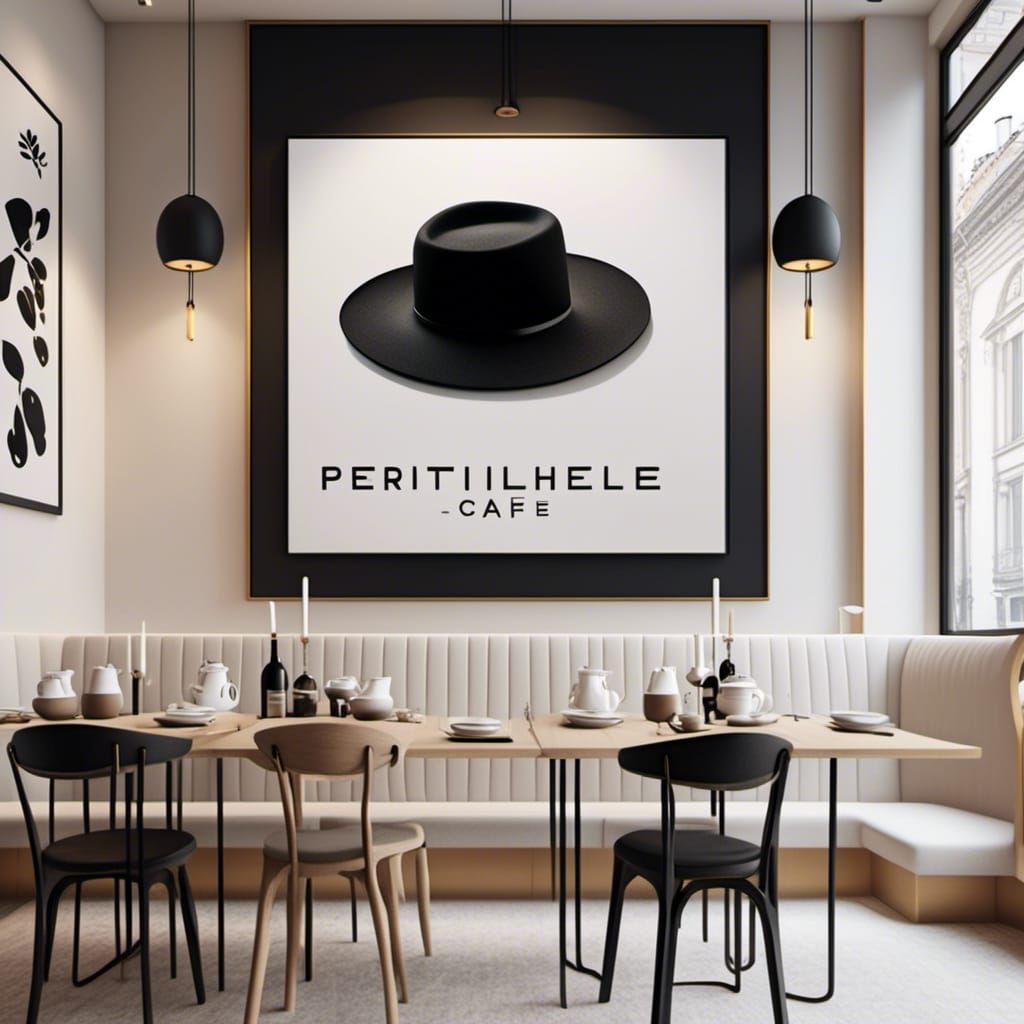 Minimalist Cafe Reflected in Realistic Human Eye