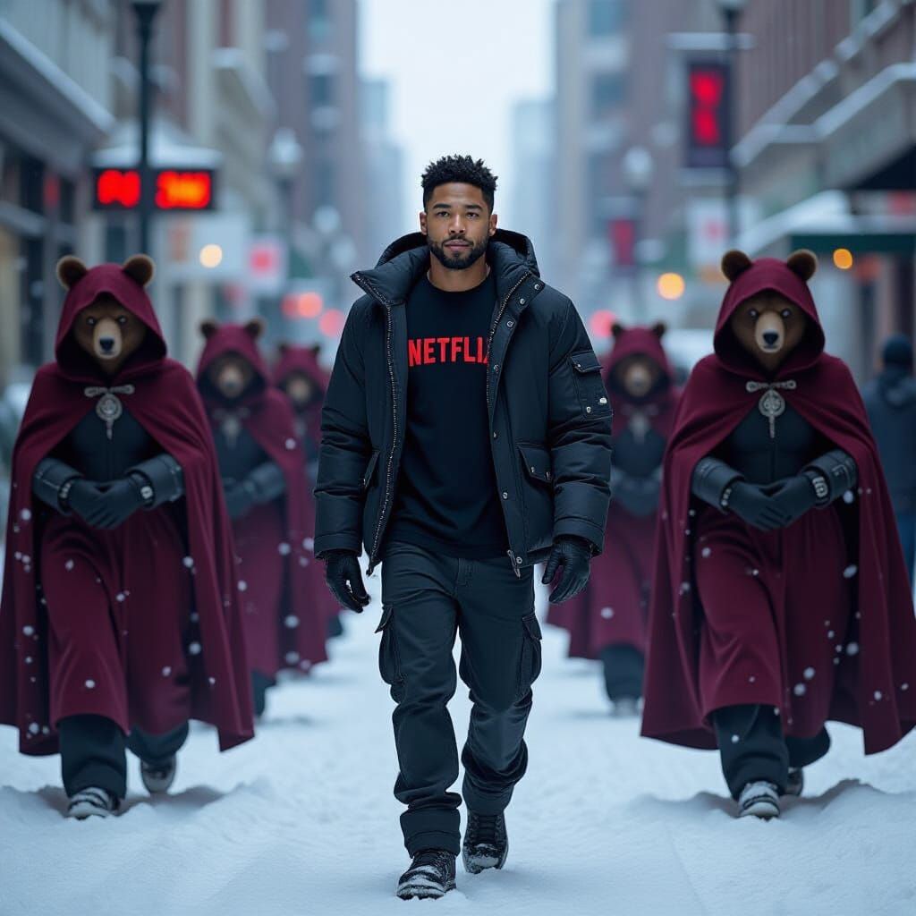 Smug Jussie Smollett in Chicago, Dark Realism Style