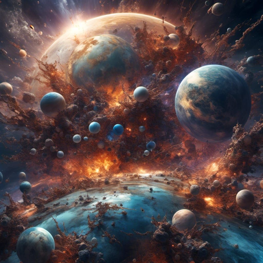 Hyperreal Planets Colliding in Deep Space