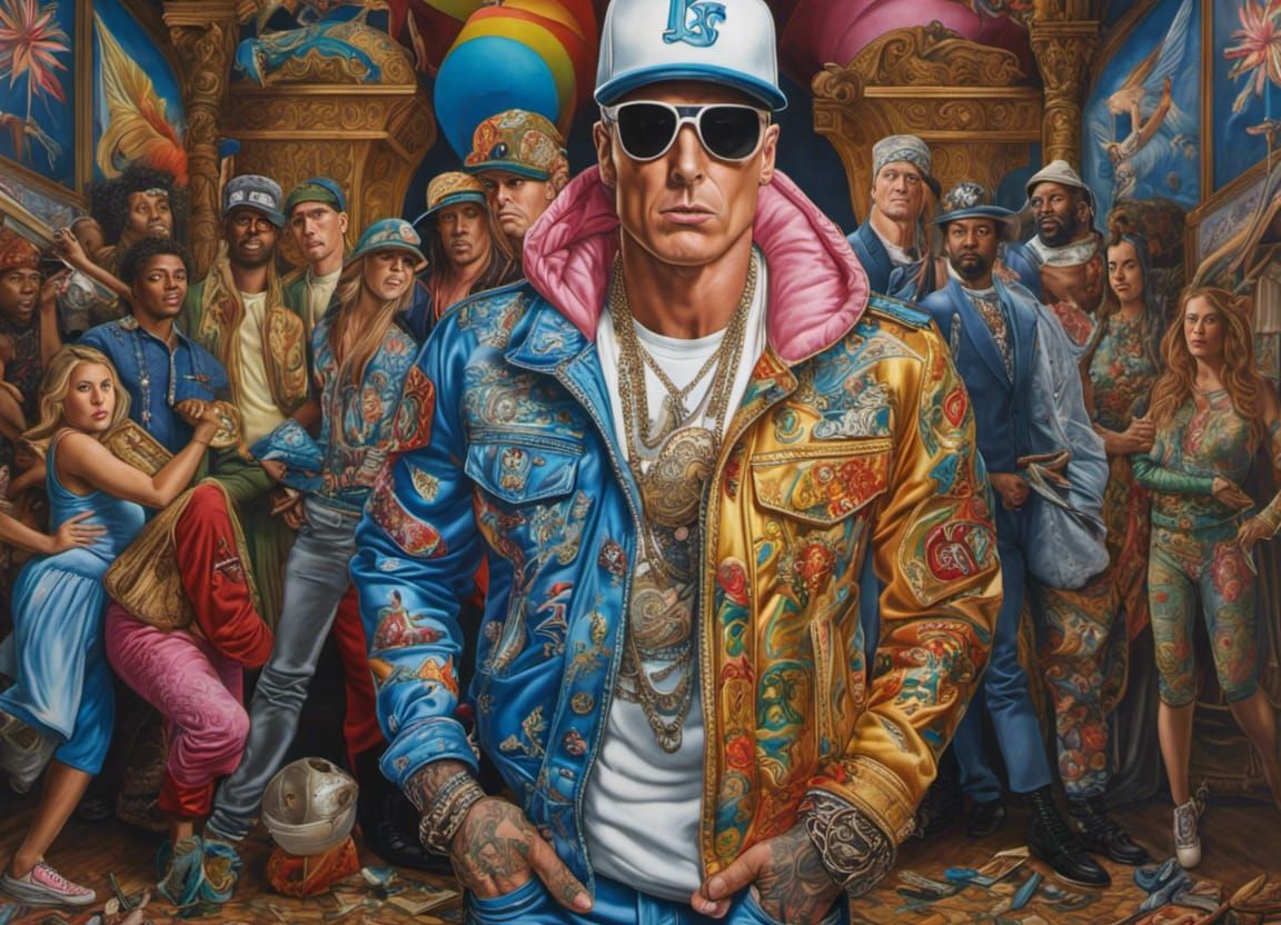 rapper Vanilla Ice and crew