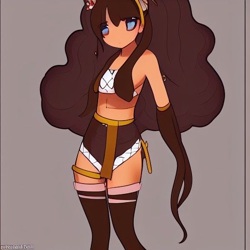 Brown Skin Snake Girl Vtuber Concept Art