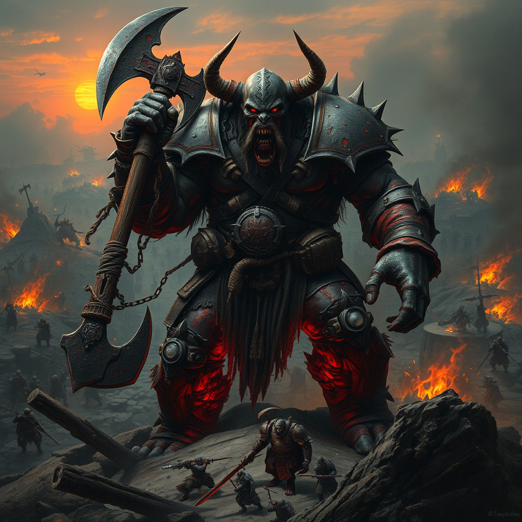 Victorious Demon Ogre in Apocalyptic Battle