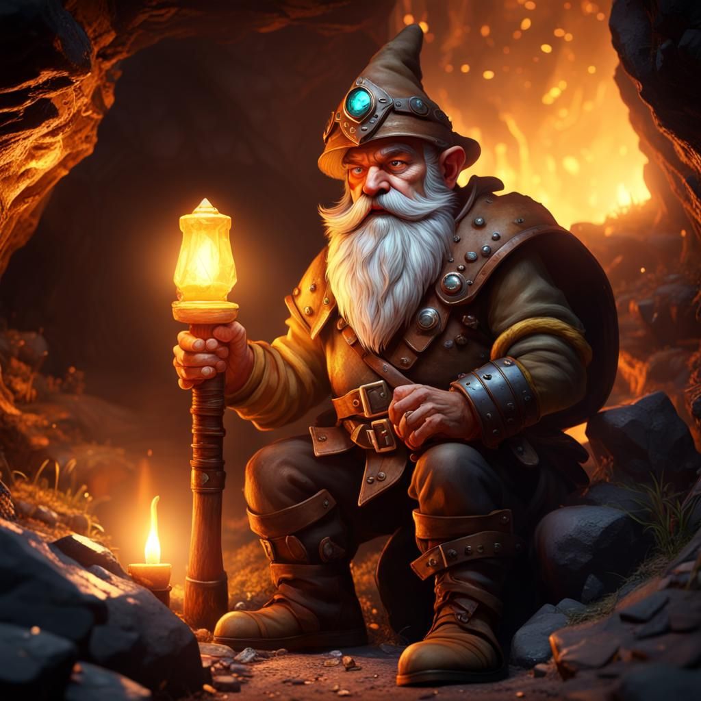 Dwarf Miner in Gem Cave, Unreal Engine 5