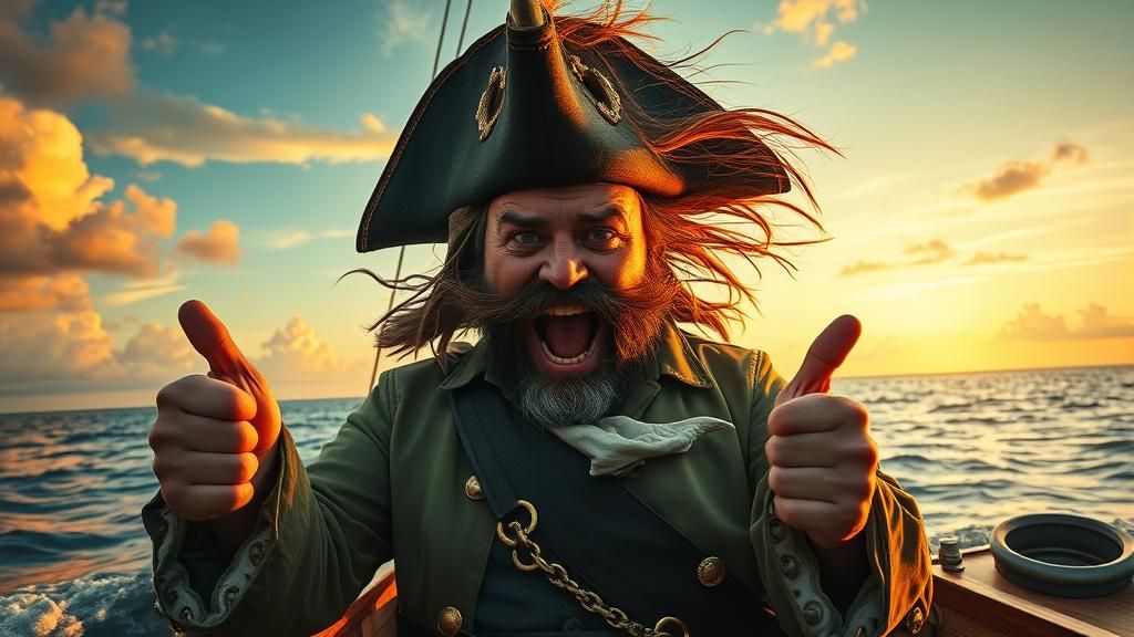 Ghostly Pirate Ship on the High Seas