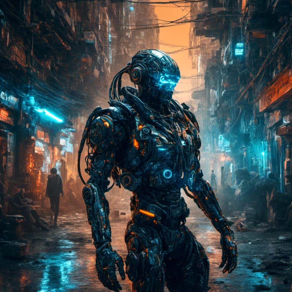 A futuristic cyborg