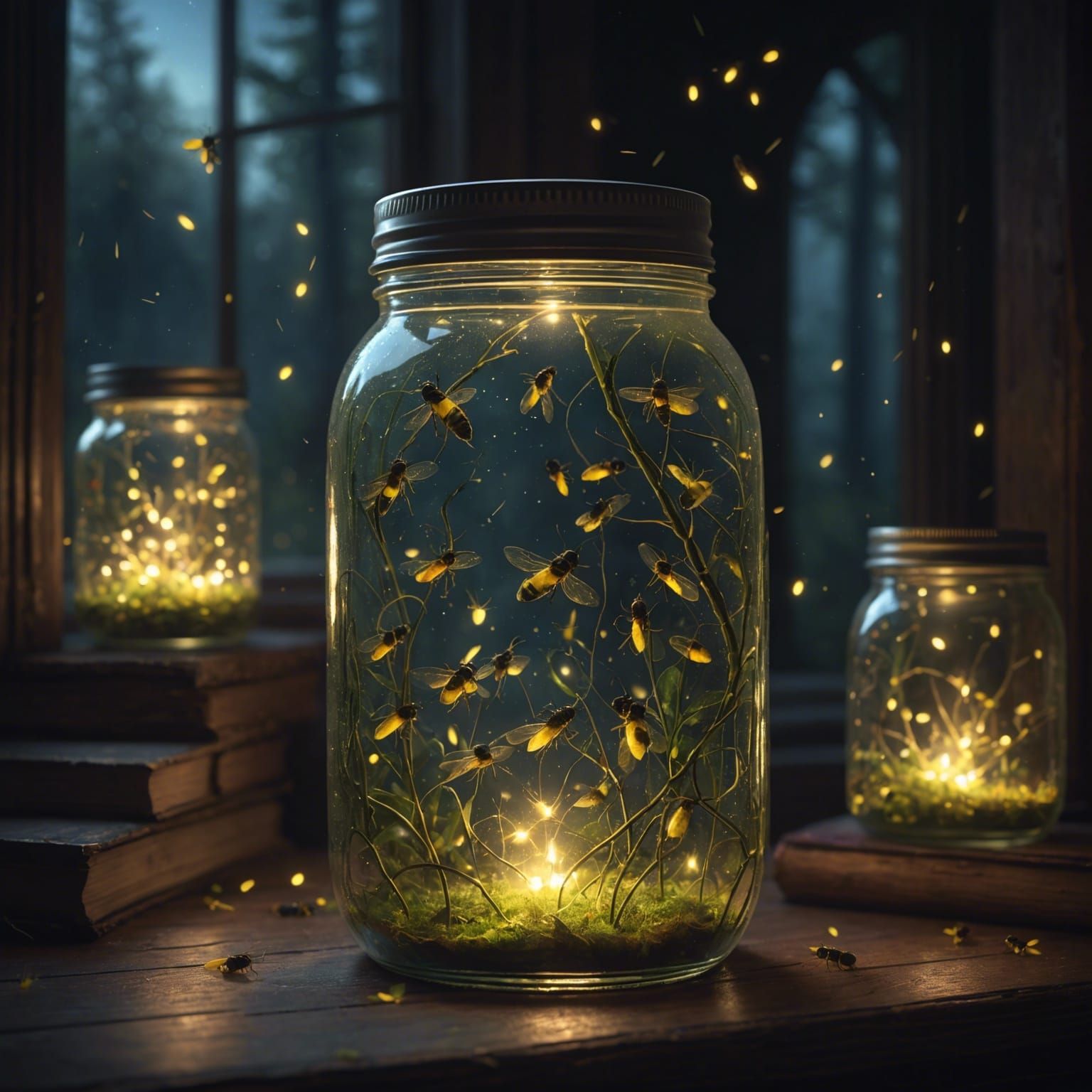 Fireflies in Jar: Dramatic Digital Matte Painting