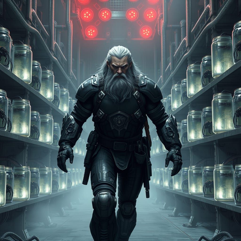 Hero in Futuristic Armor Explores Vast Underground Spider Fa...