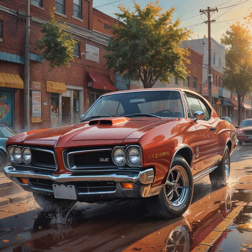 Hyperrealistic Pontiac GTO Judge Concept Art