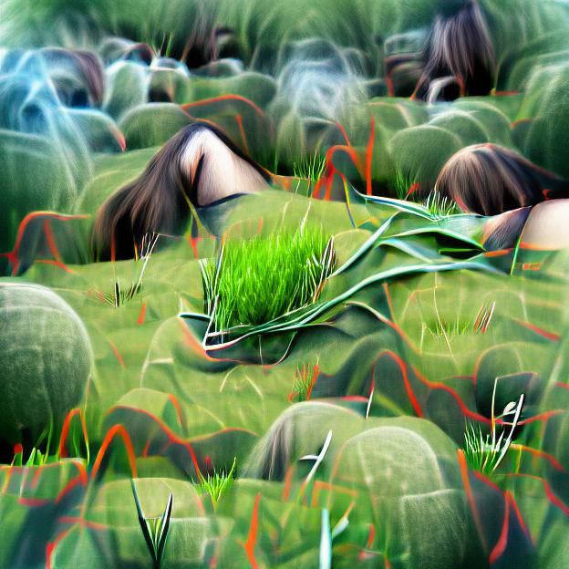 Overgrown Grass: Abstract Digital Illustration