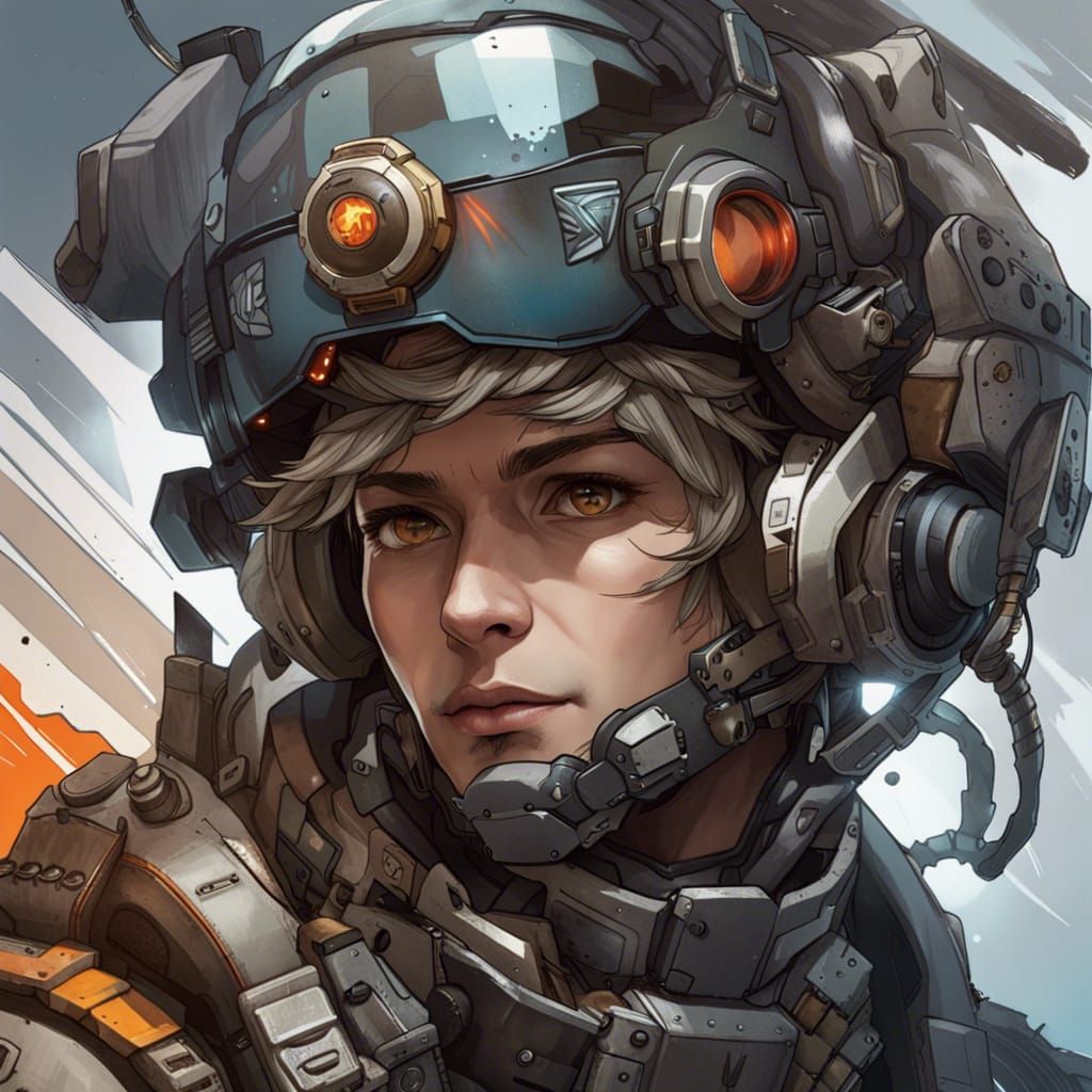 Titanfall Pilot Portrait in Hyperdetailed Style