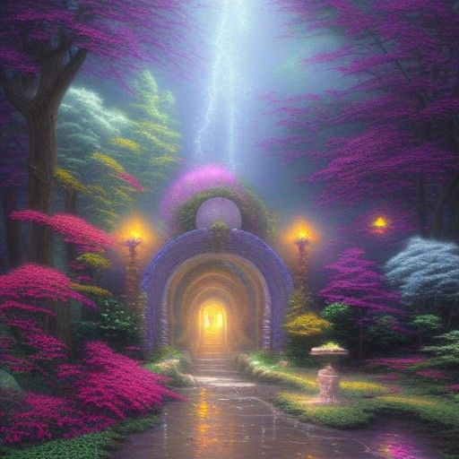 Ethereal Broken Portal in a Detailed Fantasy Landscape