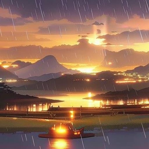 Kitten in Rainy Night, Studio Ghibli Anime