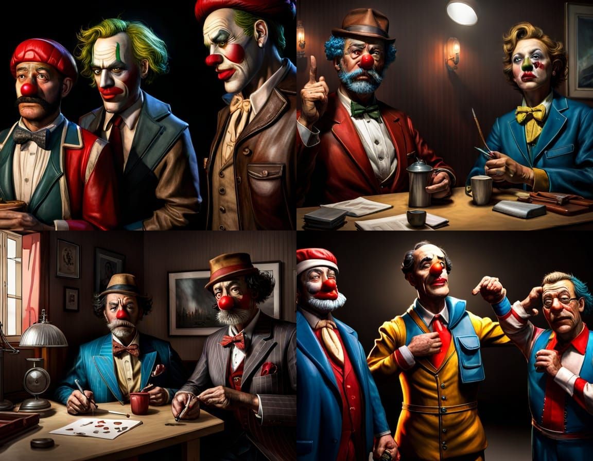 Hyperrealistic Clowns and Jokers Comic Book Art