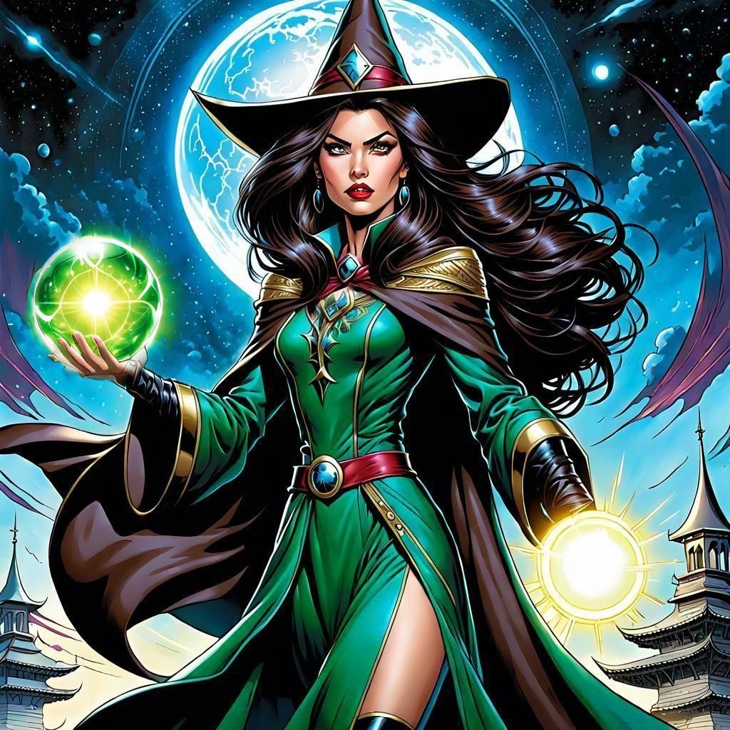 Mystical Energy Ball in Comic Art Style