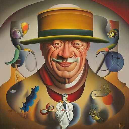 Surreal Woman in Melting Oil Painting Style