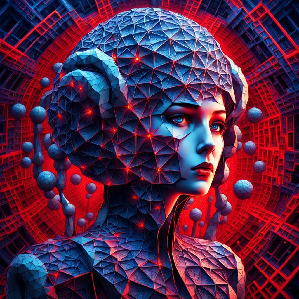 Cyberpunk Anime Girl in Dystopian Metropolis