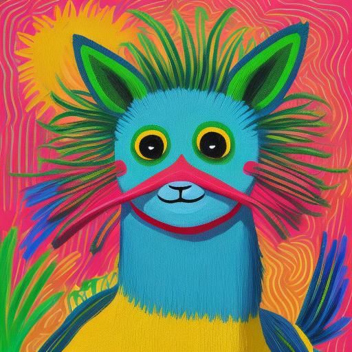 Naive Art Centaur in a Sunny Meadow