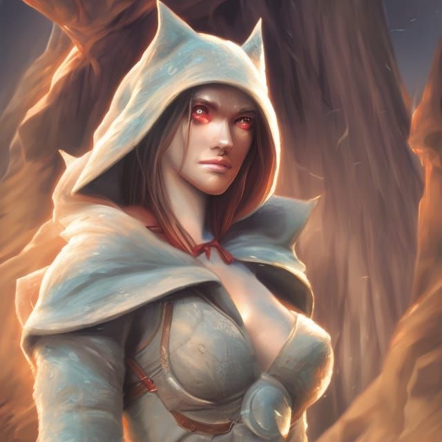 Wolf Girl in Forest: Anime Graffiti Art