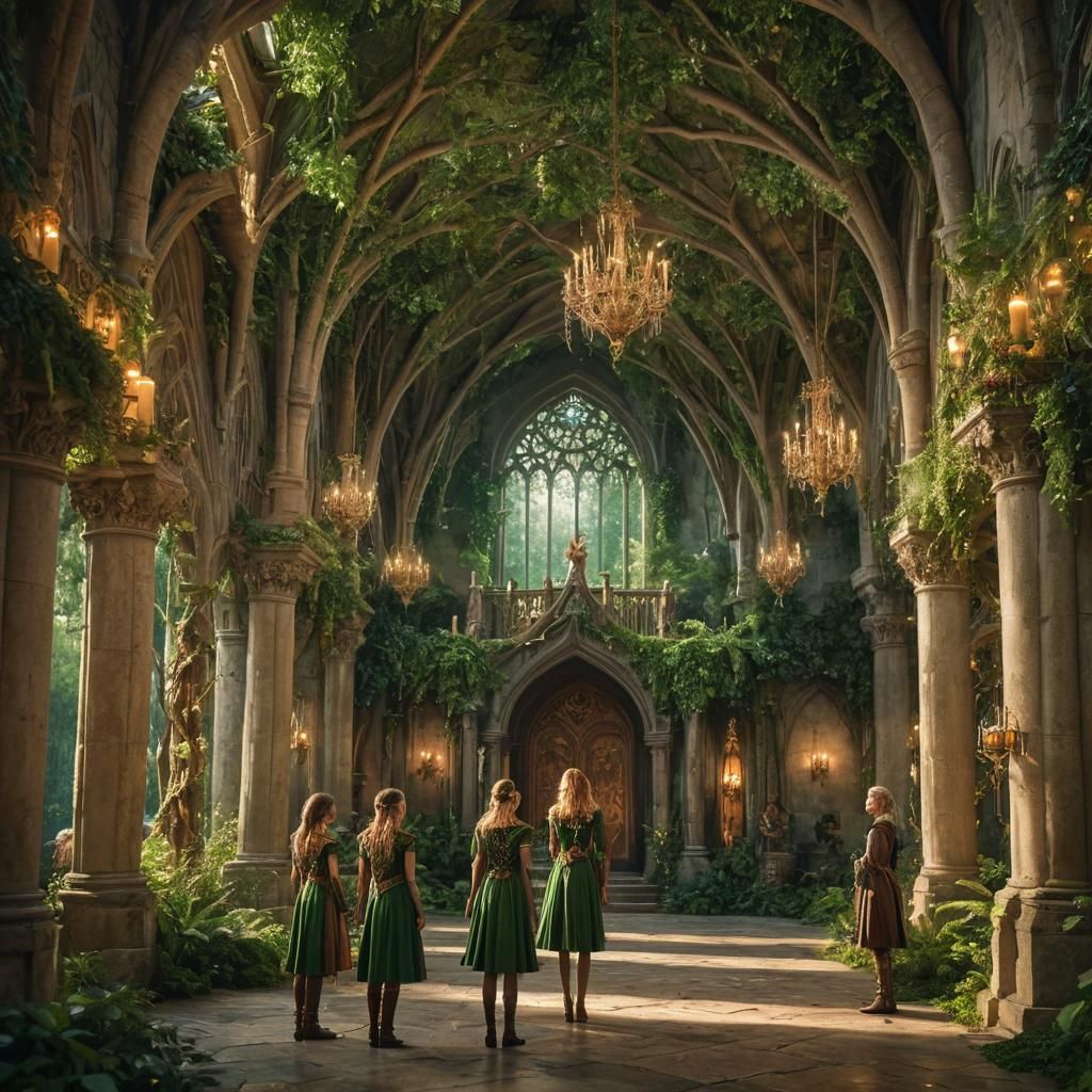 Mystical Elven Palace in Towering Trees