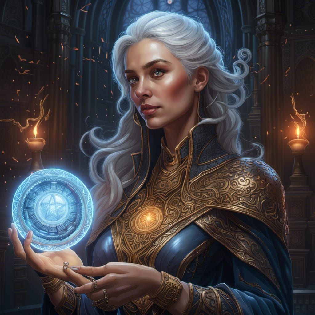 Magical Truthwatcher Lady in Hyper-Realistic Digital Art