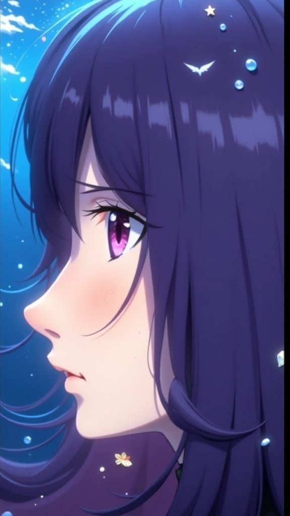 Vibrant Anime Scene Blending Tradition and Digital Media