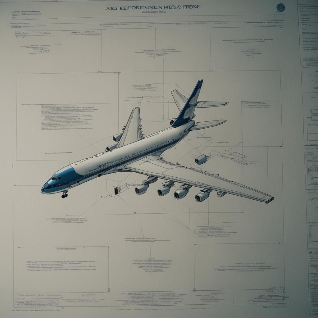 Detailed Blueprints of Air Force One: Cinematic Film Still