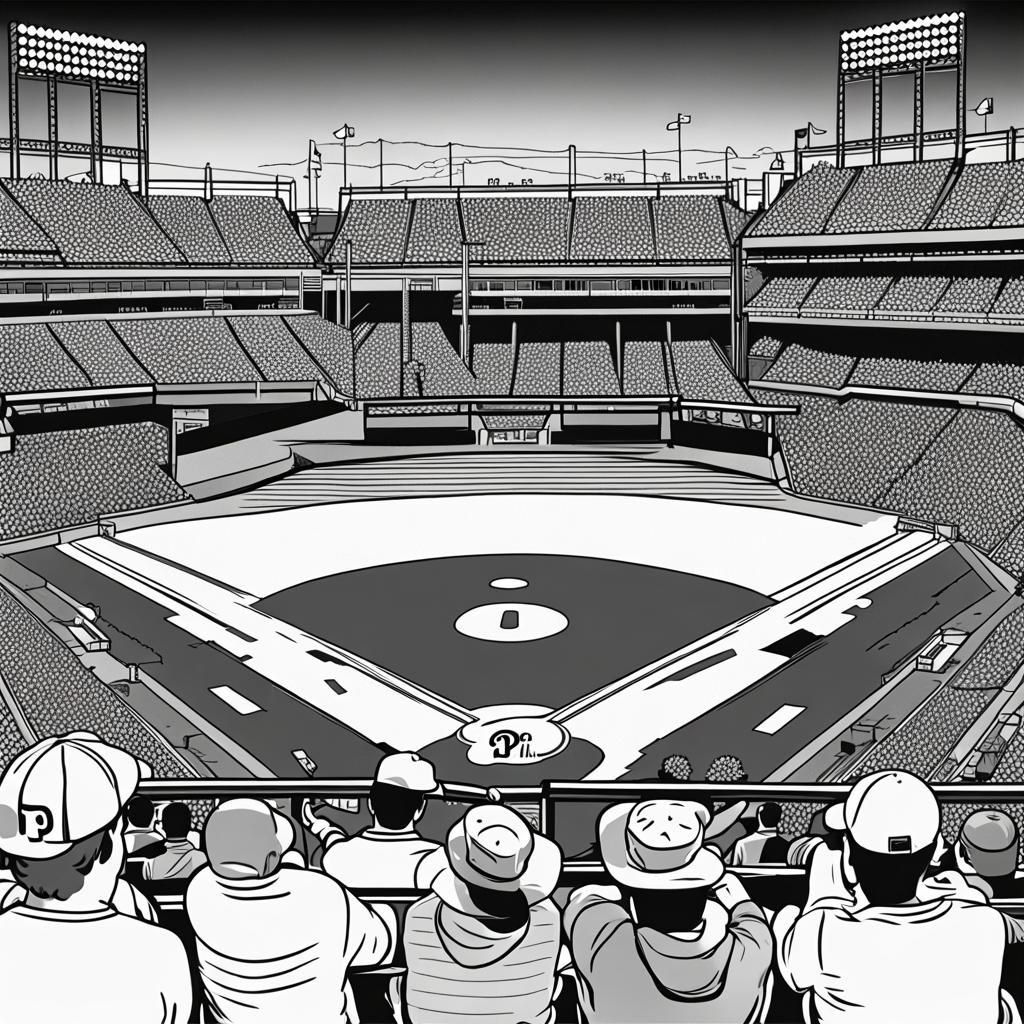 Phillies vs Dodgers Coloring Page Line Art