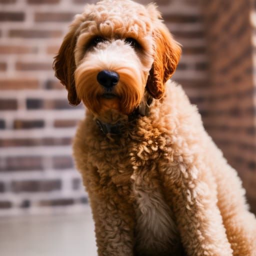 Golden Doodle Portrait in Professional Photography Style