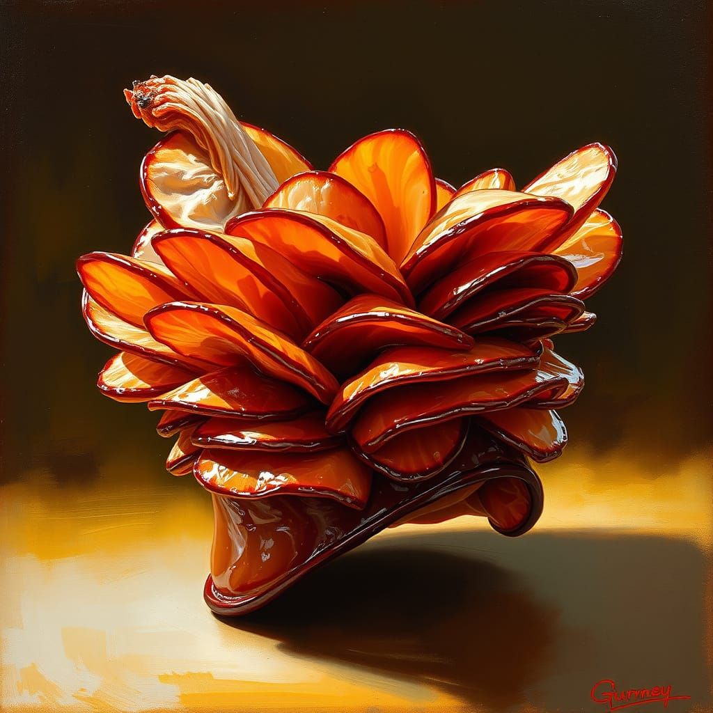 Whimsical Ham Hat Oil Painting