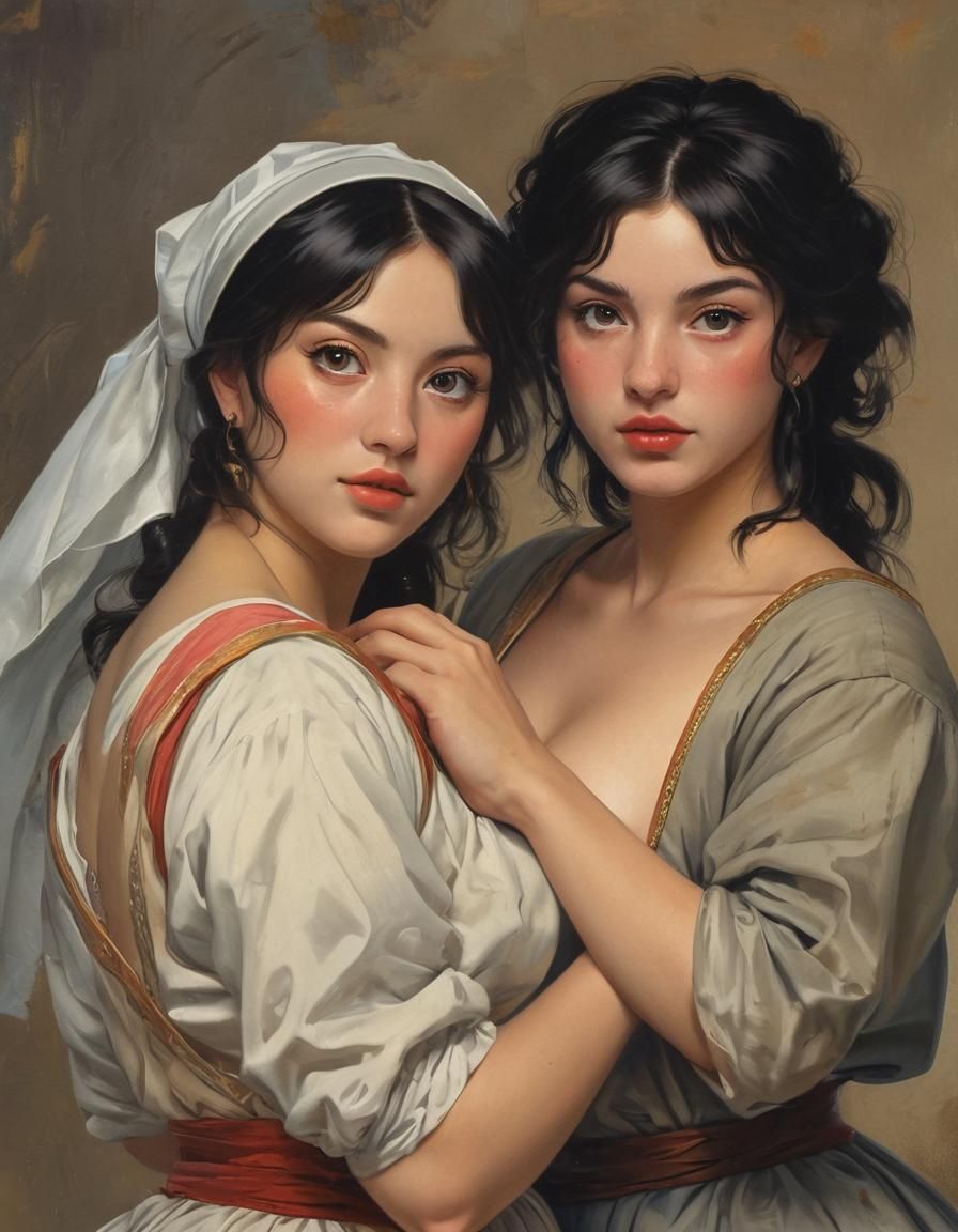 Fantasy Pinup Women in Goya-esque Medieval Splendor