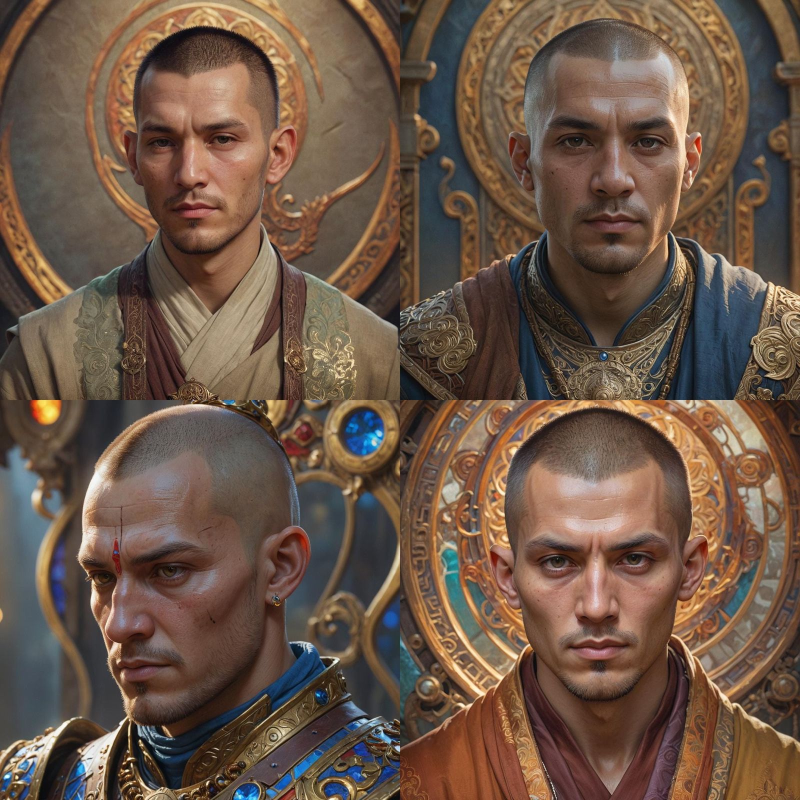 Detailed Portrait of a D&D Monk