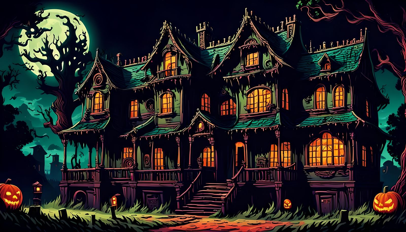 Pixel Art Haunted House: A Horror Scene