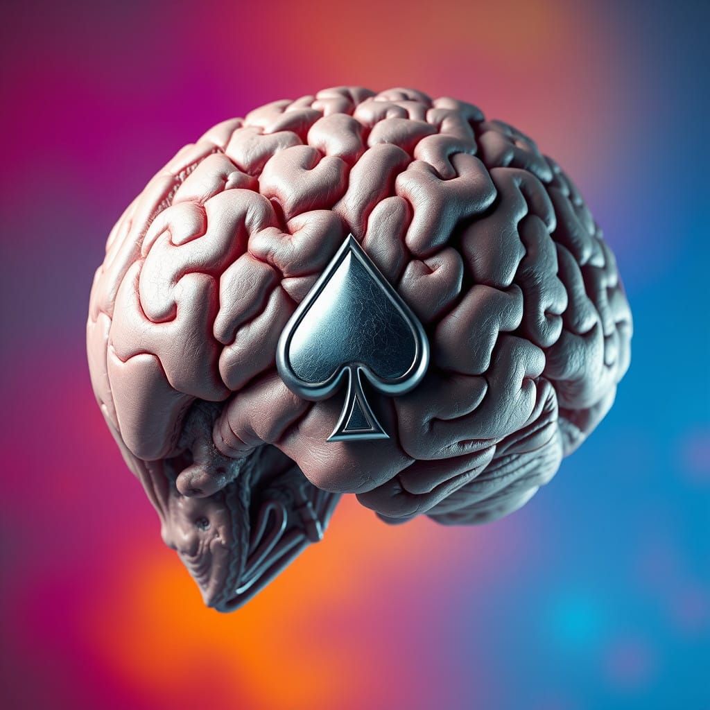alien brain with a spade logo