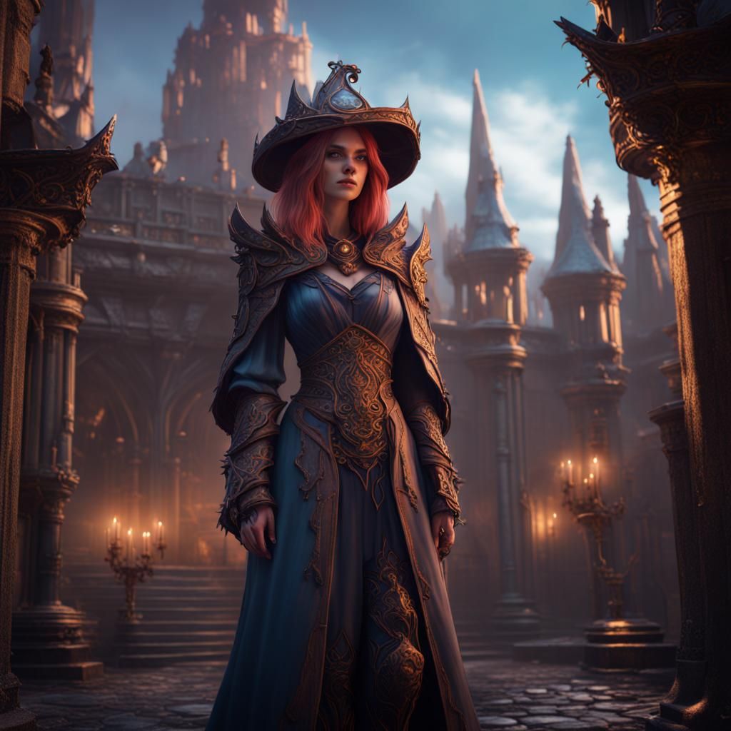 Mysterious Mage Seraphina in Detailed Fantasy Art