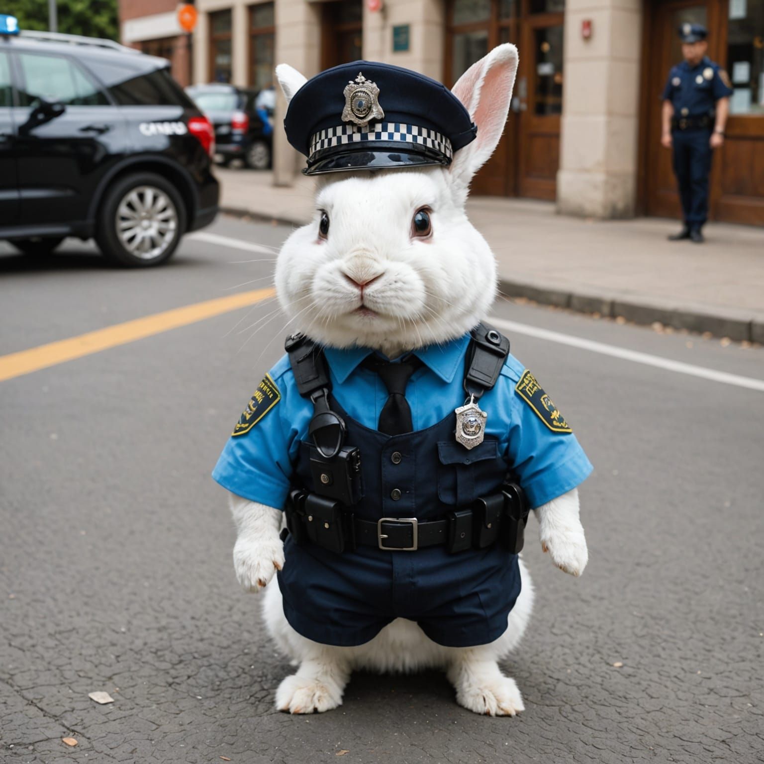 A Rabbit in a Police Uniform
