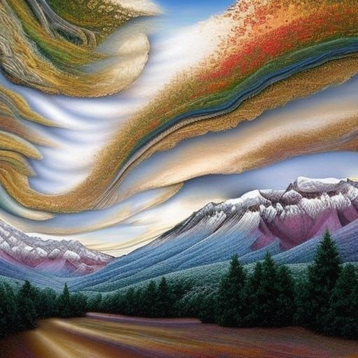 Surreal Forest Landscape with Livid Colors