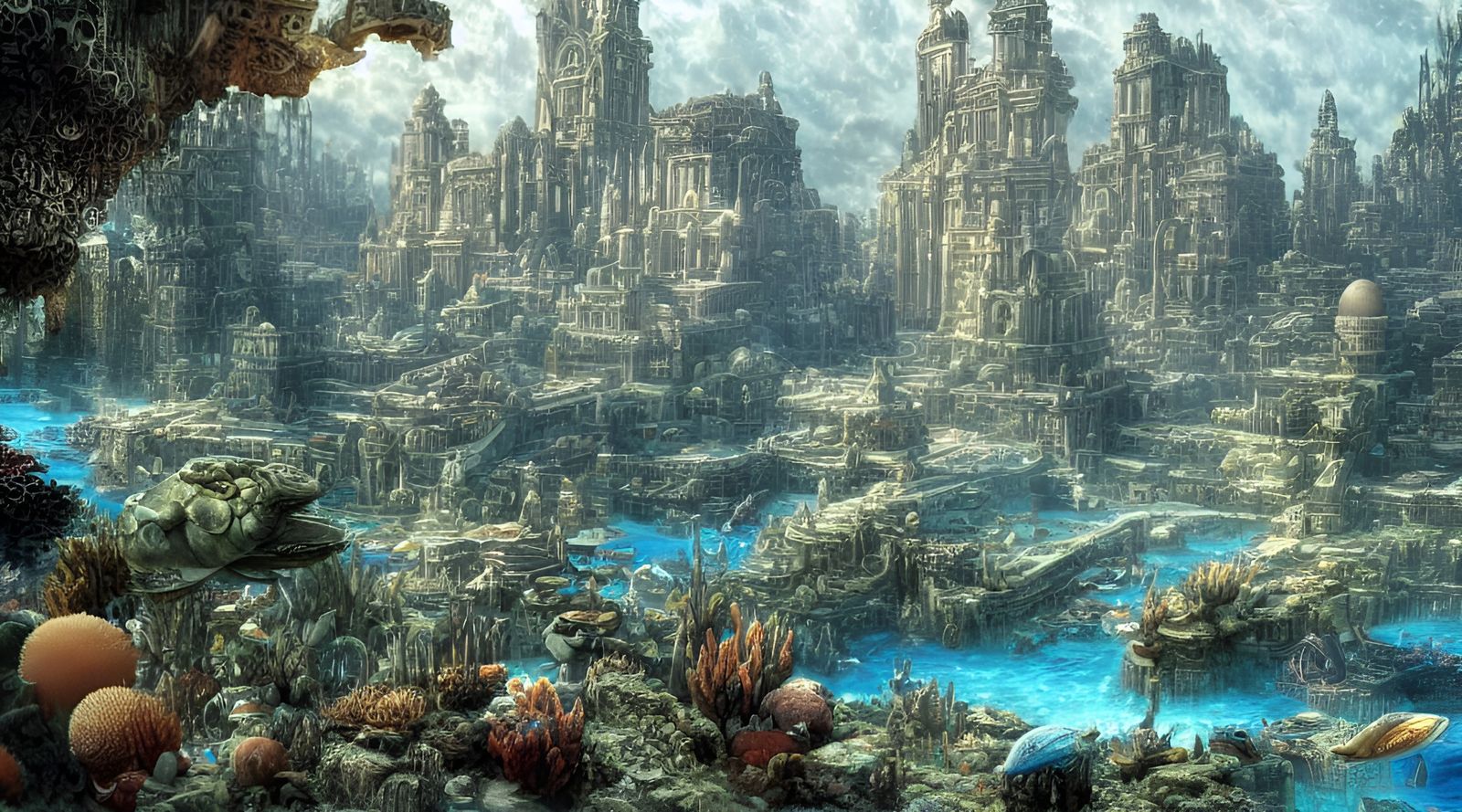 Underwater Atlantis City by John Howe