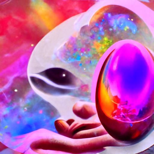 Dream Egg: Holographic Cosmic Astral Illustration