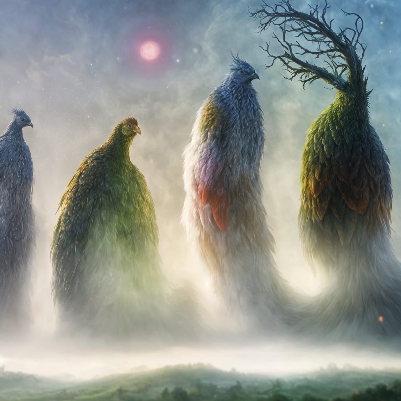 Viscous Alien Birds in a Sci-Fi Invasion