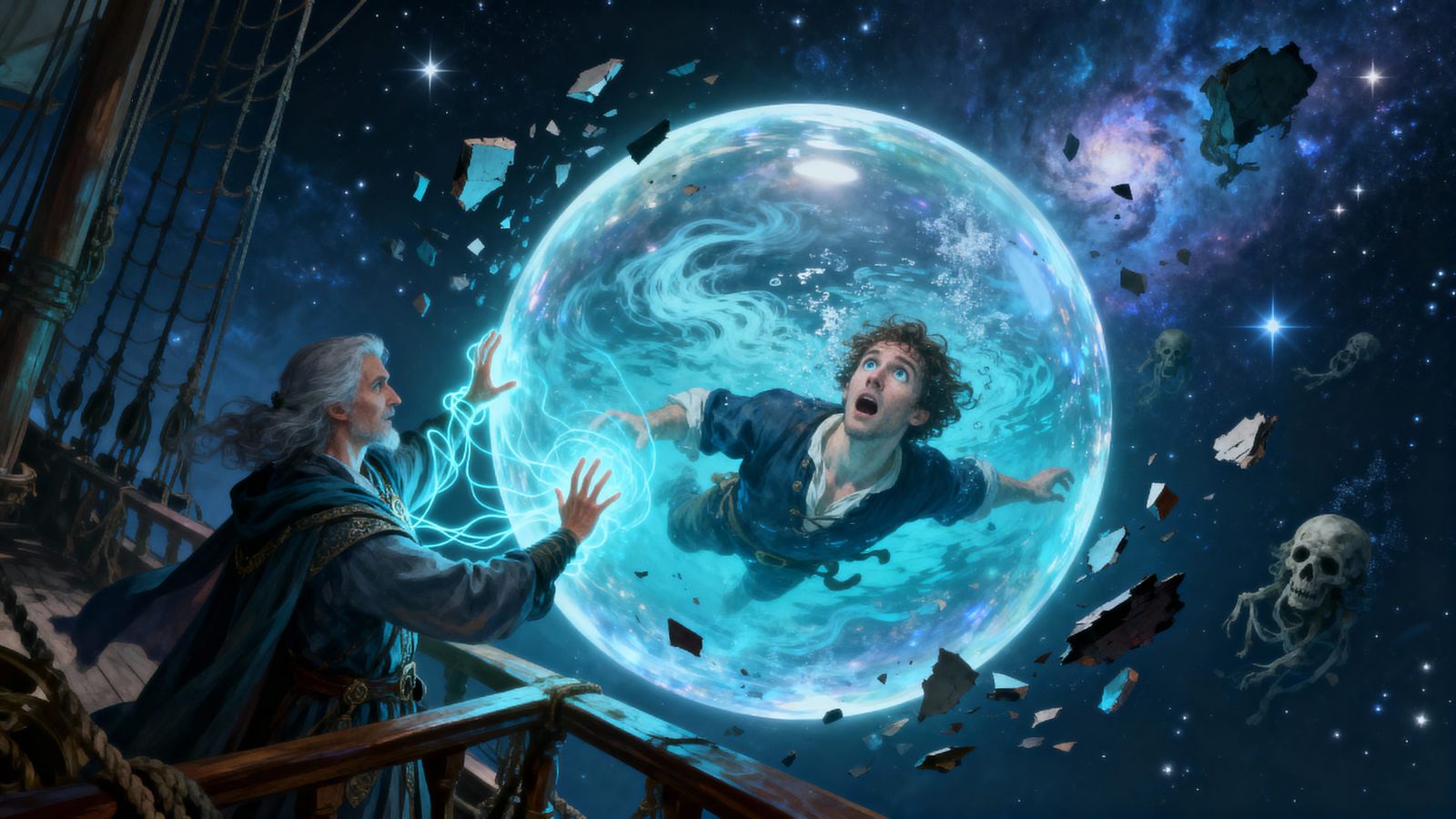 D&D Spell: Air Bubble Saves Sailor in Wildspace