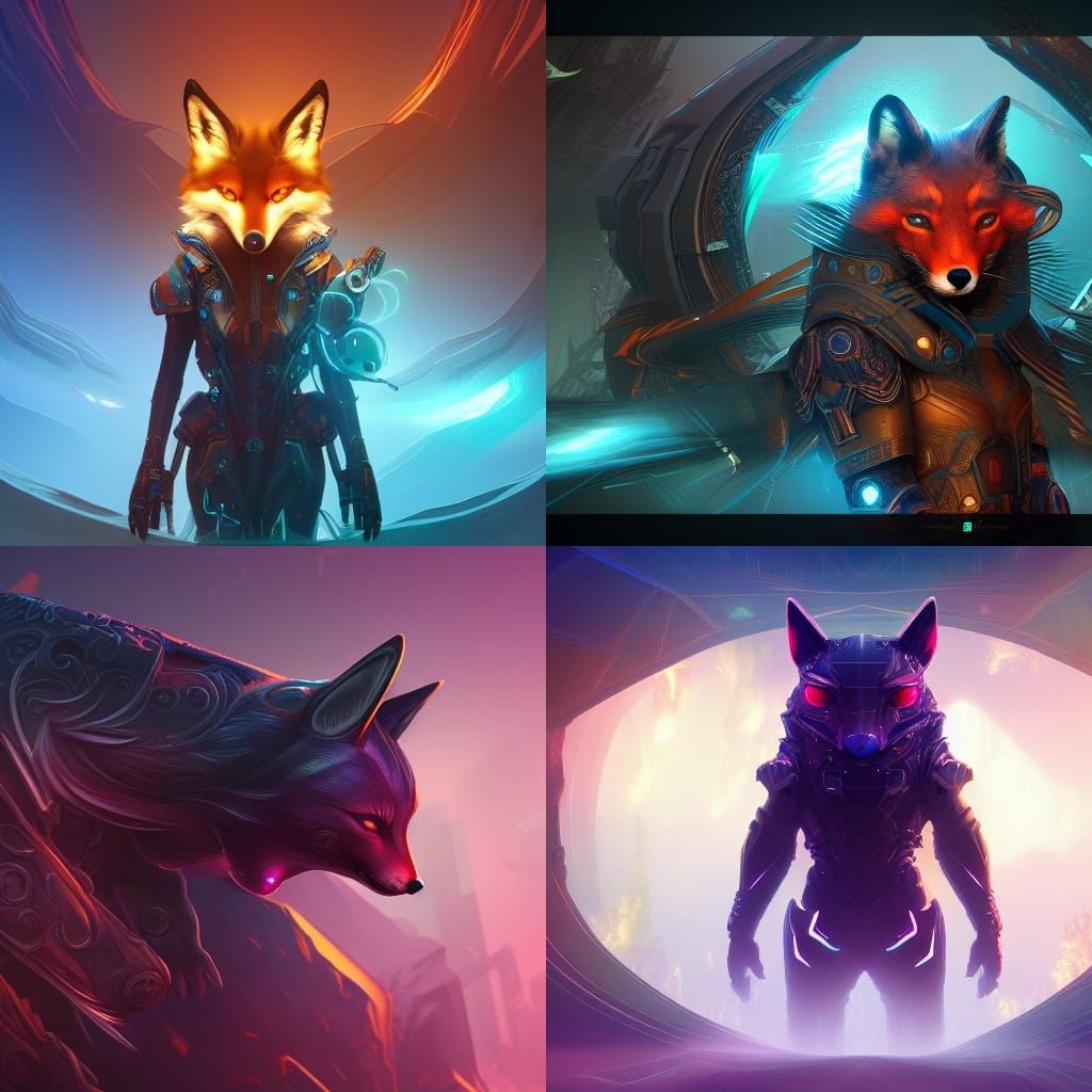 Cyber Fox in Detailed Digital Art