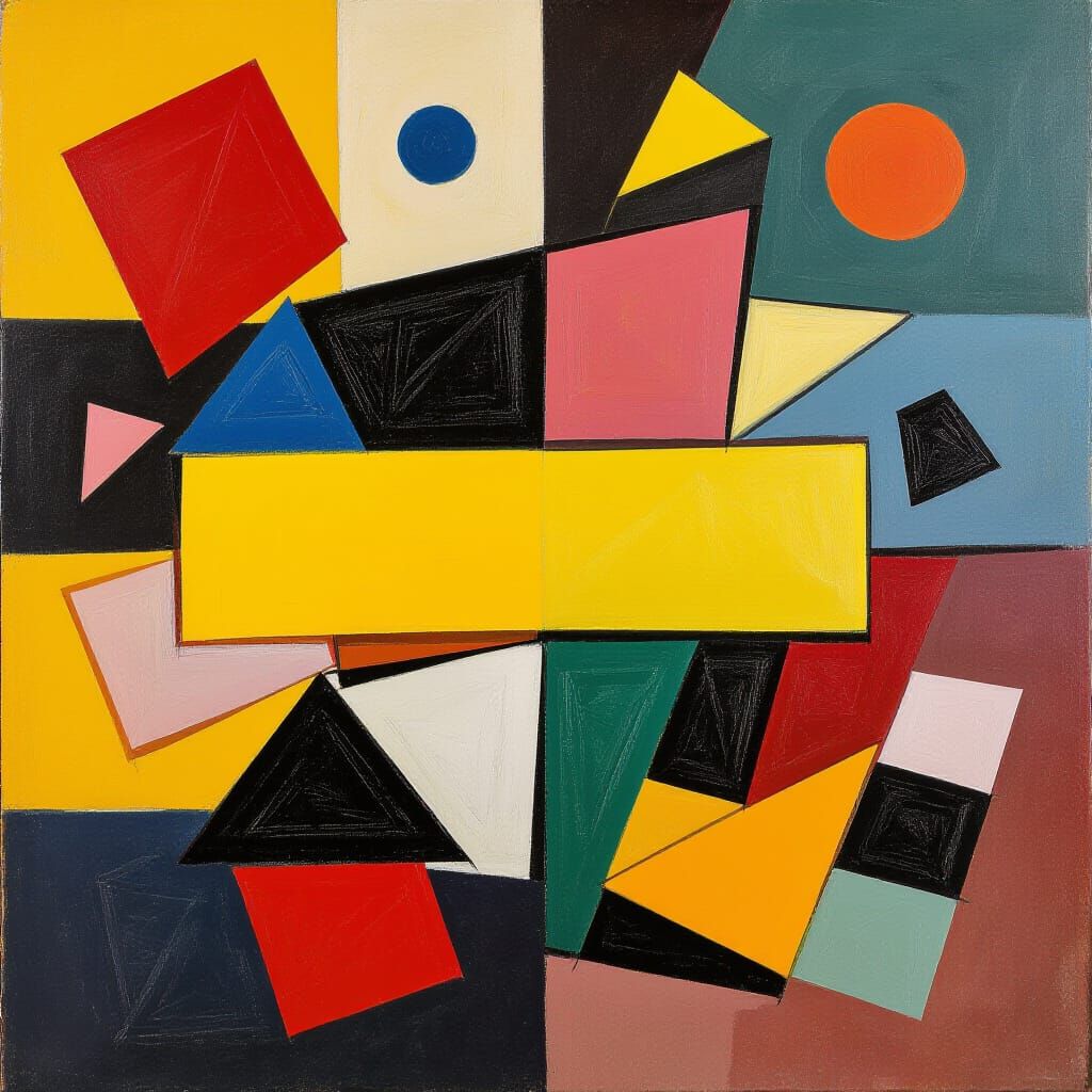 Pastel Yellow Rectangle, Low-Quality Modern Art