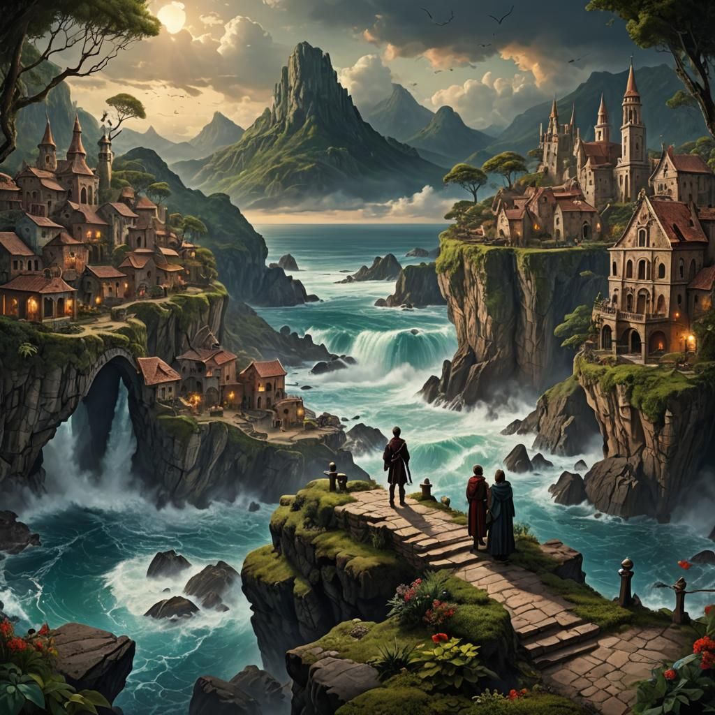 Romantic Seascape Matte Painting in Deep Color