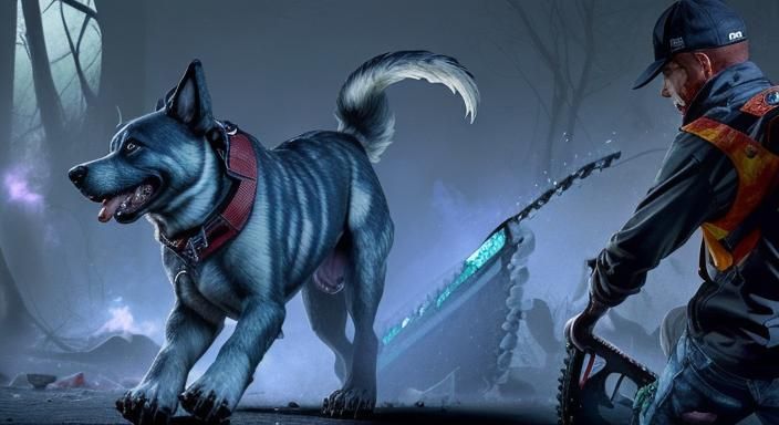 Chainsaw Dog Devouring Animals With Shattered Jordans