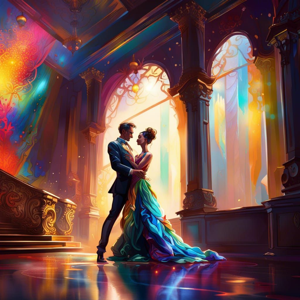 Extravagant Fantasy Ballroom in Hyperrealistic Style