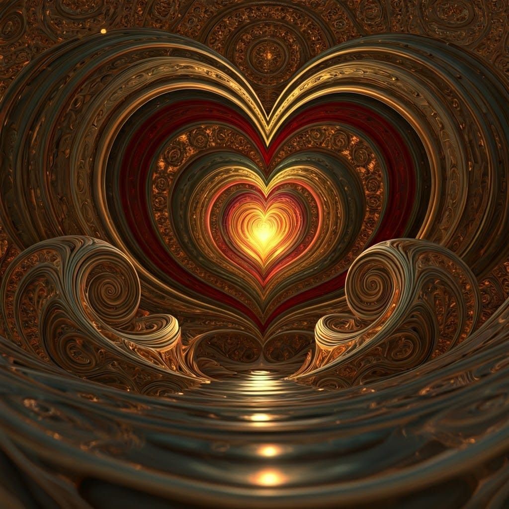 Surreal, Baroque-Inspired Geometry Unfolds in Golden, 3D Vol...