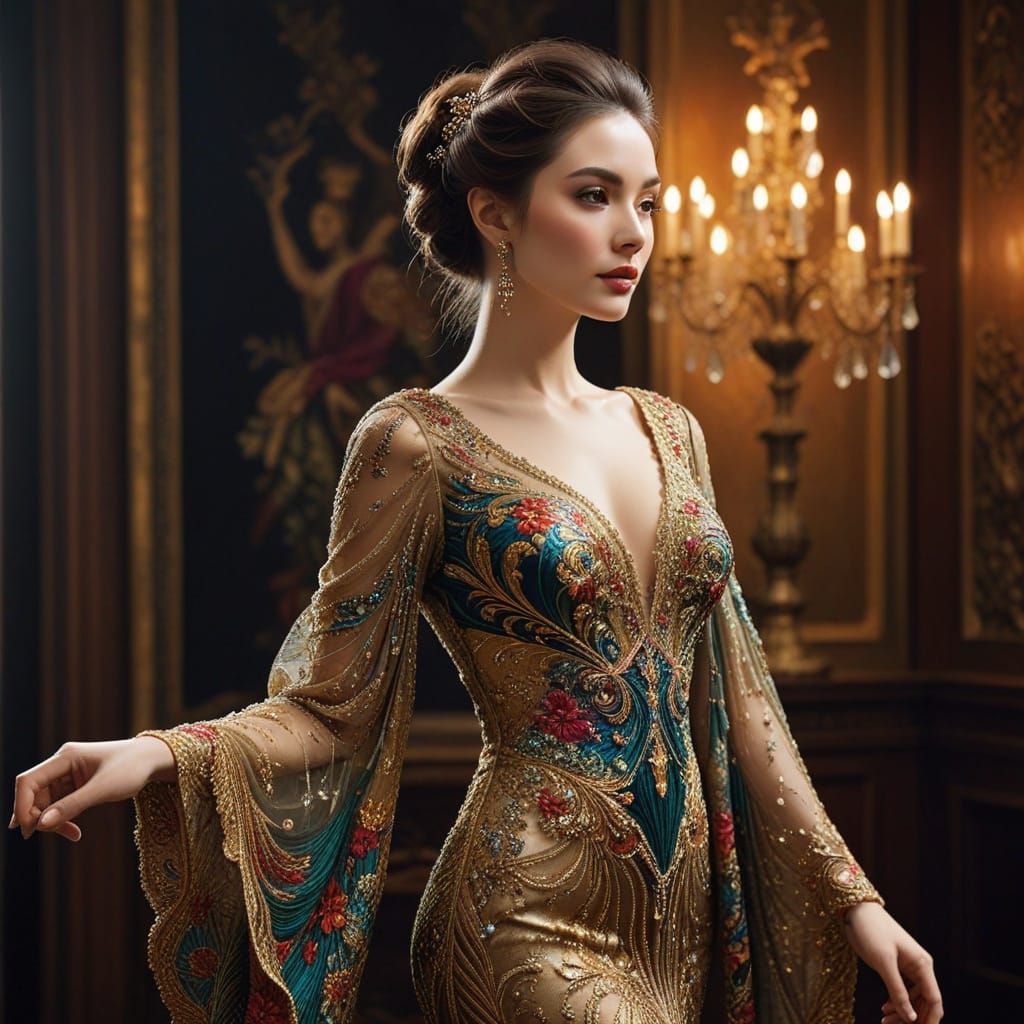 luxurious sequin dress with net lace