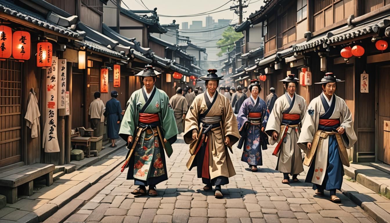 Yoshiwara Street Scene in Edo-Period Tokyo